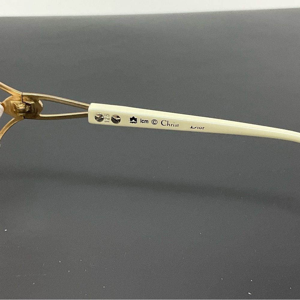 Vintage Christian Dior Vintage 2709 70 Yellow White Gold Sunglasses Frame 58mm - Picture 4 of 16